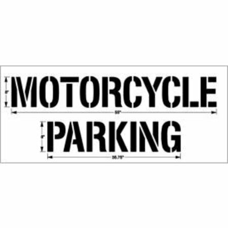 NEWSTRIPE. Newstripe 8in Motorcycle Parking, on two lines -1/8in Thick, PolyTough, Plastic, White 10004939